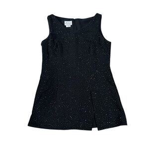 David Warren Black Sparkle Mini Dress